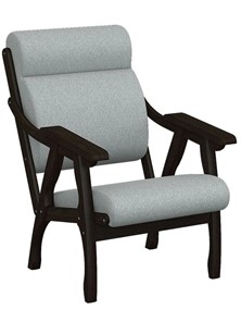 Кресло Вега 10 ткань серый, каркас венге в Находке