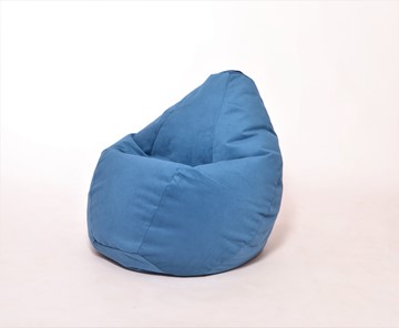 Кресло-мешок Груша среднее, велюр однотон, синее во Владивостоке