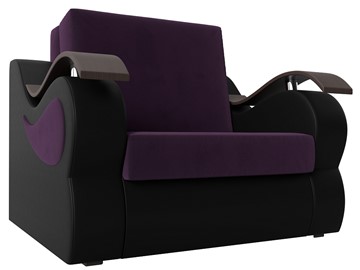 Кресло-кровать Меркурий (60), Фиолетовый\Черный (Велюр\Экокожа) во Владивостоке