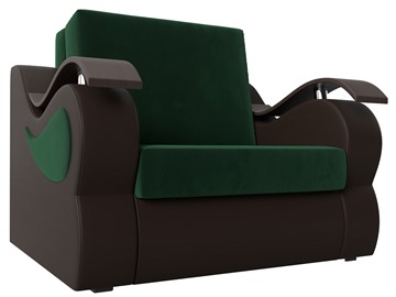 Раскладное кресло Меркурий (60), Зеленый\Коричневый (Велюр\Экокожа) в Артеме
