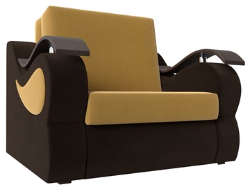 Кресло-кровать Меркурий (60), Желтый\коричневый (Микровельвет\Экокожа) в Находке