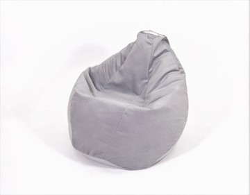 Кресло-мешок Груша среднее, велюр однотон, серое во Владивостоке