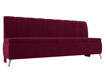 Кухонный прямой диван Кантри, Бордовый (микровельвет) в Артеме