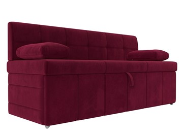Кухонный прямой диван Лео, Бордовый (микровельвет) в Артеме