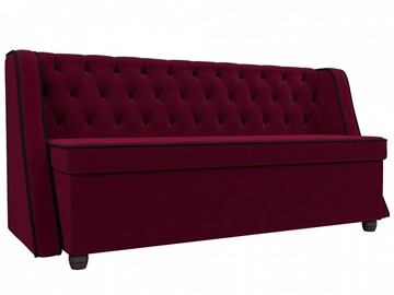 Прямой кухонный диван Лофт, Бордовый\Черный (Микровельвет) в Артеме