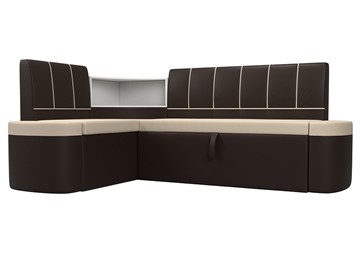 Раскладной кухонный диван Тефида, Бежевый\Коричневый (Экокожа) во Владивостоке