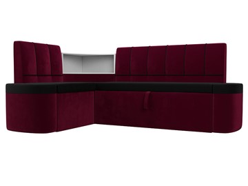 Кухонный диван Тефида, Черный\Бордовый (Микровельвет) во Владивостоке