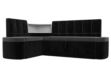 Кухонный диван Тефида, Серый\Черный (Велюр) во Владивостоке