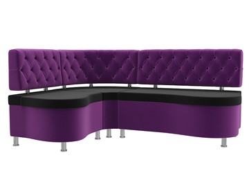 Угловой кухонный диван Вегас, Черный\Фиолетовый (Микровельвет) во Владивостоке