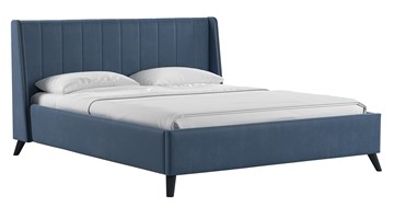 Кровать с механизмом двуспальная Мелисса 160,арт. Тори 83 велюр (серо-синий) + кроватное дно во Владивостоке