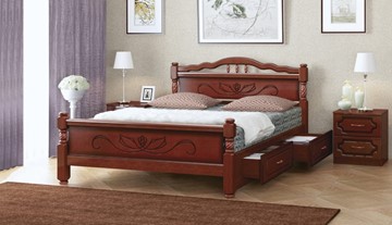 Кровать с выкатными ящиками Карина-5 (Орех) 140х200 в Находке