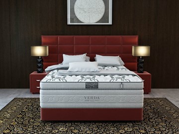 Кровать 2-спальная Chocolate/Podium M 160х200, Микровелюр (Manhattan Гранатовый) в Артеме