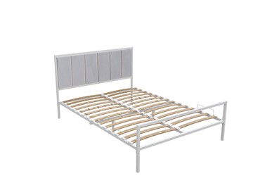 Кровать двуспальная Малахит люкс с ортопедическим основанием 1800x2000 (Белый муар) в Артеме
