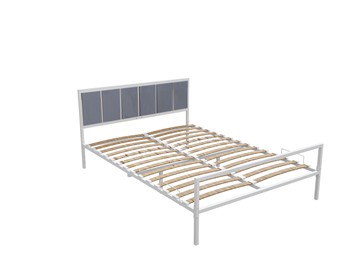 Кровать двуспальная Малахит с ортопедическим основанием 1600x2000 (Белый муар) в Артеме