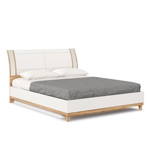Кровать в спальню Бари 1600 с подъёмным механизмом Дуб Золотой/Белый ЛД 698.220 в Артеме
