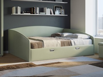 Двуспальная кровать Bono 160х200, Экокожа (Зеленое яблоко) во Владивостоке