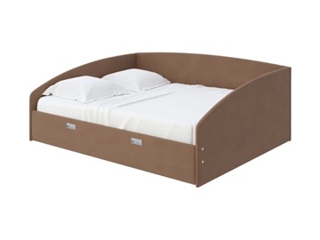 Кровать двуспальная Bono 160х200, Велюр (Forest 514 Светло-коричневый) в Артеме