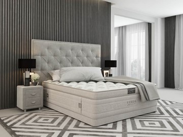 Кровать 2-х спальная Classic Compact/Basement 180х200, Флок (Велсофт Серый) в Артеме