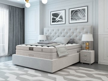 Кровать в спальню Classic/Island M 160х200, Флок (Велсофт Дымчатый) в Артеме