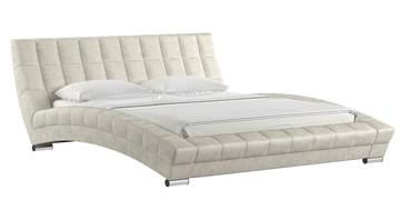 Двуспальная кровать Оливия 160 арт. Дарлинг айвори (светлый серо-бежевый) с основанием в Артеме