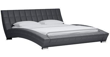 Кровать двуспальная Оливия 180 арт. Марика 485 к/з (серый) с основанием в Артеме