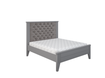 2-спальная кровать с каретной стяжкой Боринское Верона 1400, Серый в Артеме