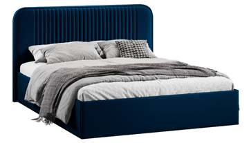 Кровать в спальню с подъемным механизмом с заглушиной Тиффани тип 1 (Микровелюр Confetti Blue) во Владивостоке