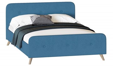 Кровать двуспальная Сиерра 1600 (с подъемным механизмом и коробом) Аура голубой во Владивостоке