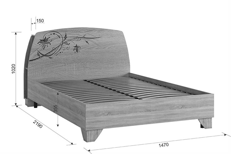Кровать полутороспальная Виктория-1 1.4, Дуб сонома во Владивостоке - изображение 4