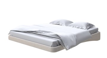 Парящая кровать 160х200, Рогожка (Savana Milk) в Артеме