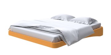 Кровать двуспальная парящая 160х200, Велюр (Scandi Cotton 18 Шафран) в Артеме