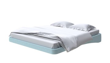 Кровать парящая 160х200, Велюр (Scandi Cotton 20 Голубой Лед) во Владивостоке
