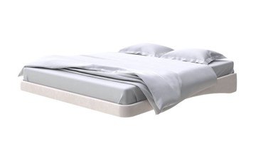 Кровать двуспальная парящая 180х200, Микровелюр (Manhattan Цветочный белый) в Артеме