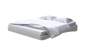 Парящая кровать 200х200, Искусственная шерсть (Лама Светло-серый) в Артеме