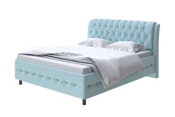 1,5-спальная кровать Como (Veda) 4 140х200, Велюр (Scandi Cotton 20 Голубой Лед) во Владивостоке