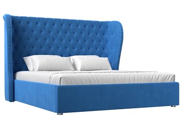 Кровать с механизмом двуспальная Далия 160, Голубой (Велюр) в Артеме