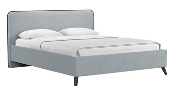 Кровать с механизмом двуспальная Миа, 160 Bravo grey (серый) / кант Лайт 10 Велюр (коричневый) + кроватное дно во Владивостоке