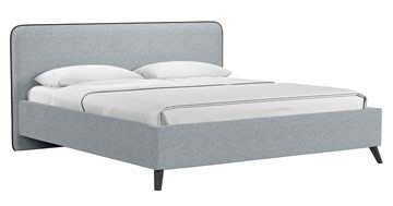 Кровать с подъемным механизмом Миа, 180 Bravo grey (серый) / кант Лайт 10 Велюр (коричневый) + кроватное дно во Владивостоке