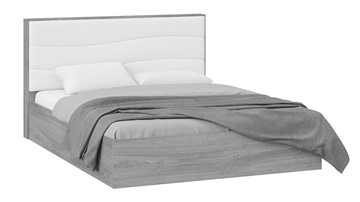 Кровать с мягким изголовьем Миранда тип 1 (Дуб Гамильтон/Белый глянец) во Владивостоке