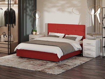 Кровать в спальню Neo 160х200, Велюр (Forest 13 Красный) в Артеме