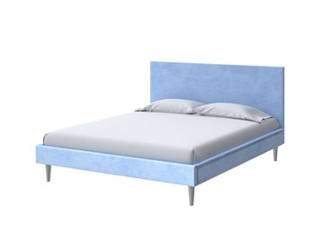 Кровать полутороспальная Claro 140х200, Велюр (Teddy Небесно-голубой) во Владивостоке