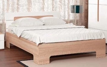 Кровать 1.5-спальная Некст, 1200х2000 с металлическим ортопедическим осн., на ножках, цвет дуб сонома/белый во Владивостоке