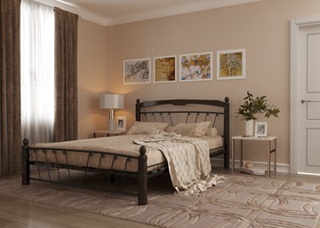 Спальная кровать Муза 1, 1400, черный/шоколад в Уссурийске