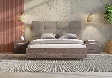 Кровать с мягким изголовьем Victoria (ясень анкор) 140х200 в Артеме