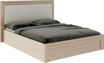 Двуспальная кровать с механизмом Глэдис М32 (Шимо светлый/Белый текстурный) в Артеме