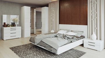 Модульная спальня Наоми №4, цвет Белый глянец в Уссурийске