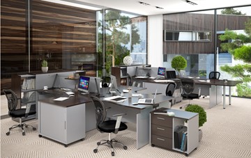 Офисный комплект мебели OFFIX-NEW для двух сотрудников и руководителя во Владивостоке - предосмотр 1