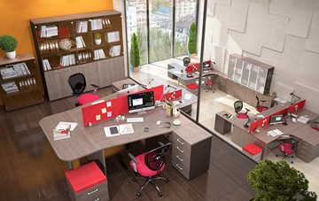 Офисный набор мебели Xten с большим шкафом для документов для 2 сотрудников в Уссурийске