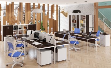 Офисный комплект мебели Imago S - два стола, две тумбы в Уссурийске