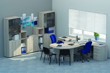 Офисный комплект мебели Twin для 2 сотрудников с совмещенными столами в Артеме